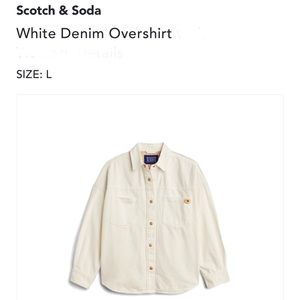 🥤NWT SHIPS FREE Scotch & Soda White Denim Overshirt🥤
